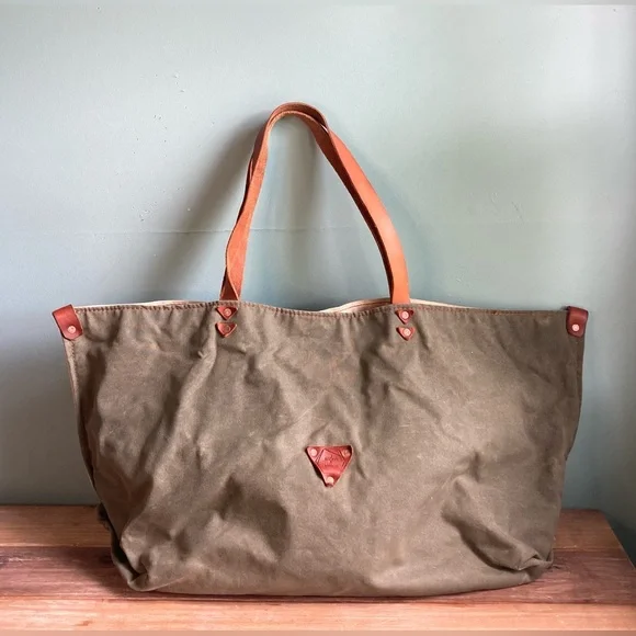 Arden + James Waxed Canvas and Leather Carryall Tote Bag